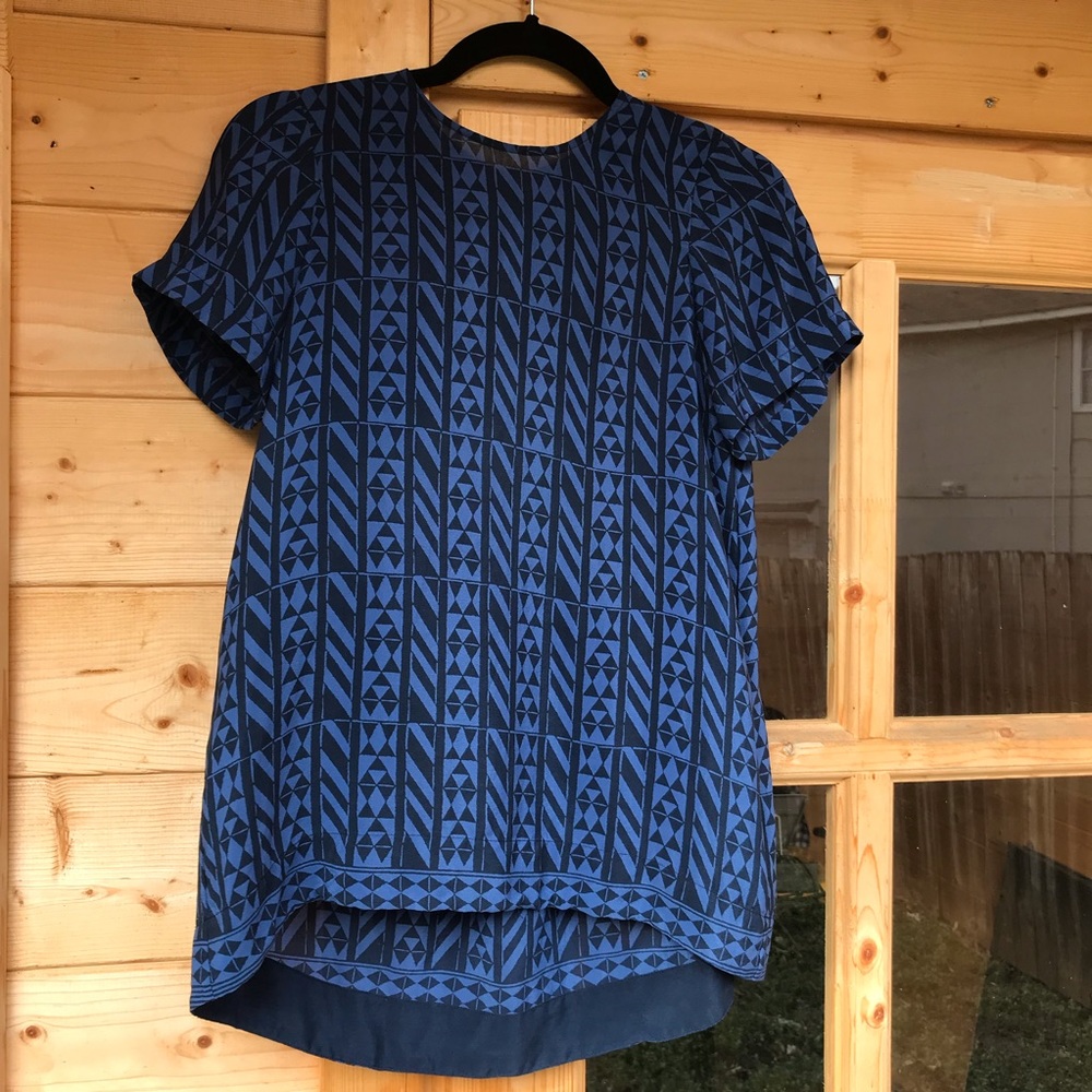 Madewell XS Cute Dark Blue Top, slightly sheer